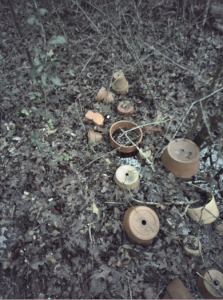 Pots in the woods